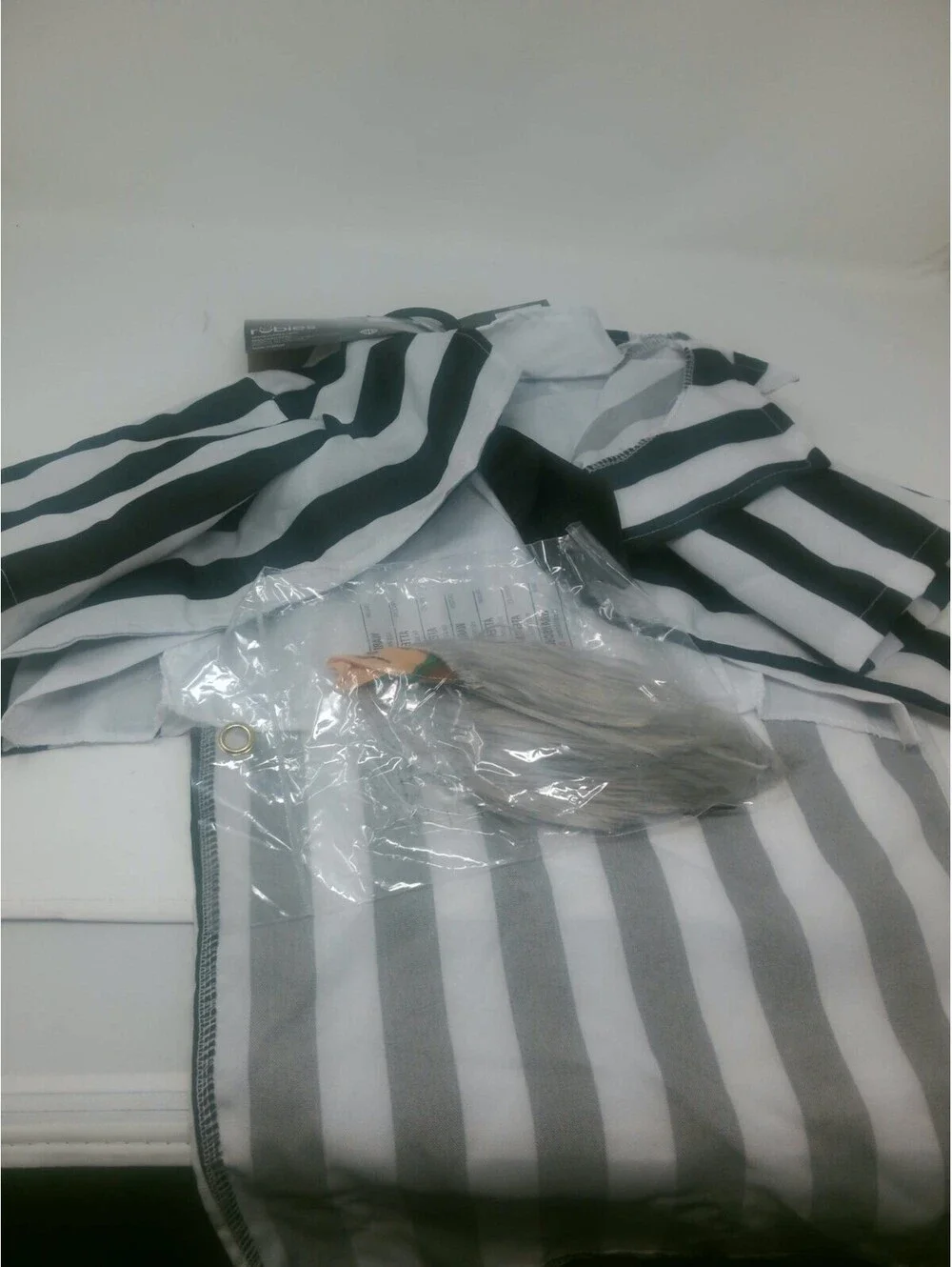 Beetlejuice Dog Costume with Jacket and Tie and Wig Size Large